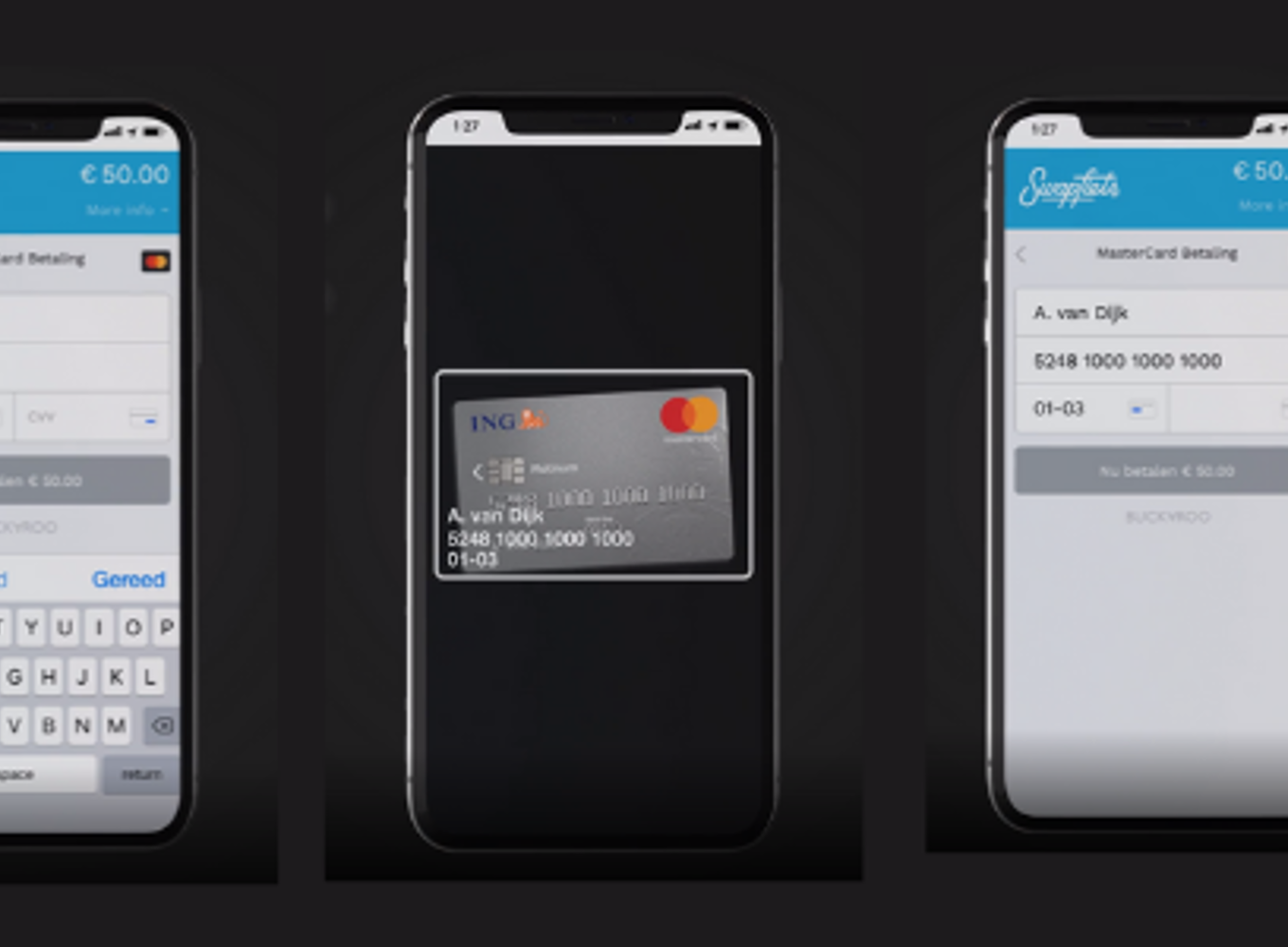 Want to pay with your iPhone via Buckaroo Smart Checkout? Just scan your creditcard with your iPhone’s camera. The data will be read automatically.